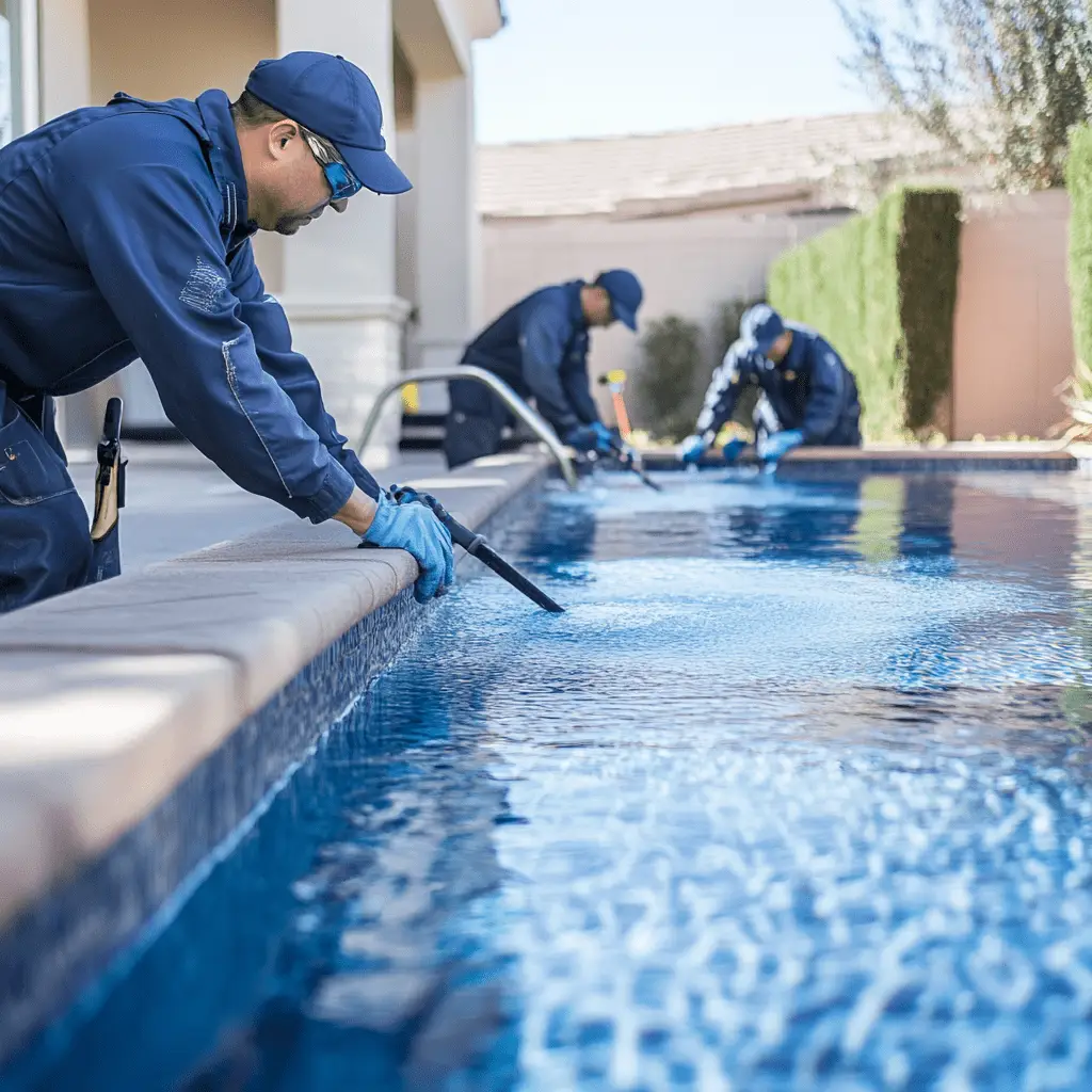 Servicio de rehabilitacioón de piscina con la evaluación inicial.